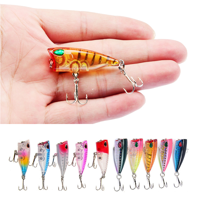 Fishing Lure Crankbait - YUCONG 1PC ミニポッパー釣りルアー 4 センチメートル-3.5 グラムフローティングポパー餌トップウォーター餌クランクベイトワブラー人工スイムベイトミノー