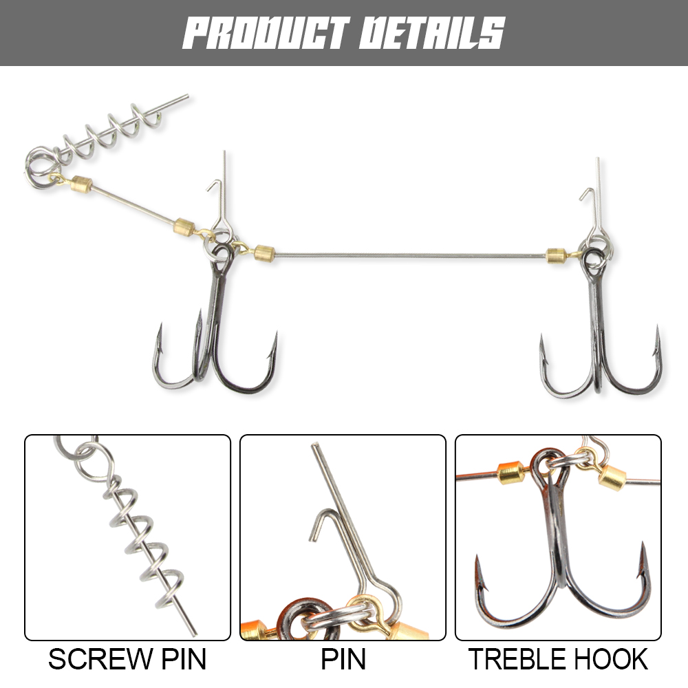 スピンポーラー パイク スティンガー リグ フック システム - Fishing Lure Spinnerbait のレビューと価格