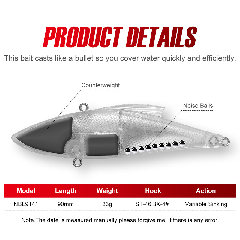 ノビー 3ピース 90mm 33g シンキングバイブ ラッテ - Fishing Lure Crankbait のレビューと価格